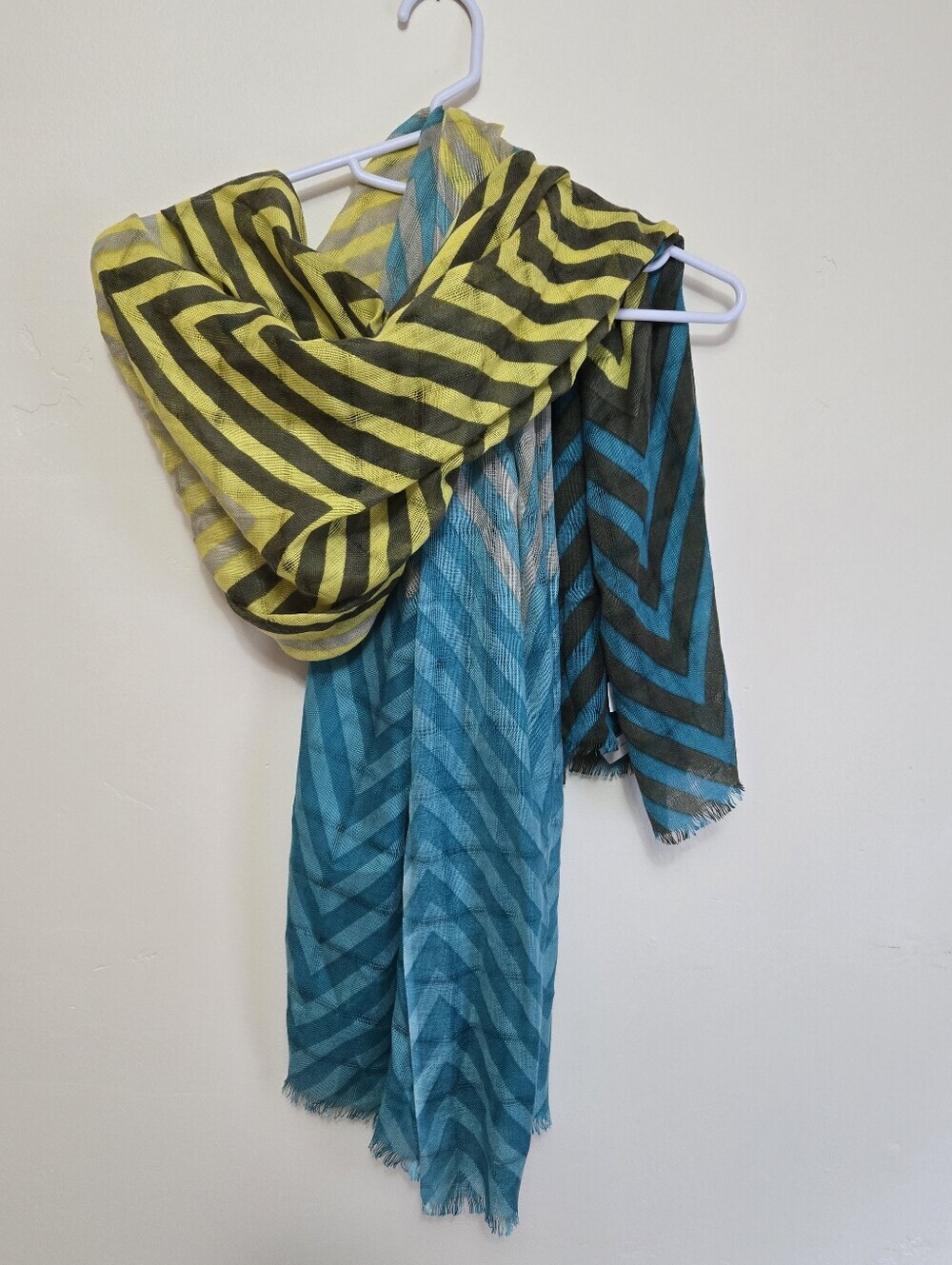 LOFT OVERSIZE LIGHTWEIGHT SCARF SHAWL WRAP MULTI-COLOR CHEVRON WOMEN OS CLASSIC